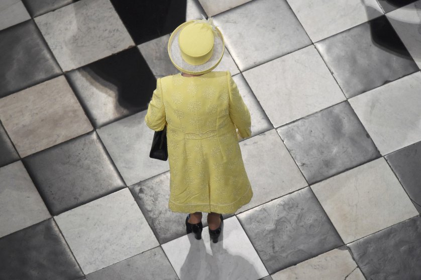 Britain's Queen Elizabeth arrives a service of thanksgiving for her 90th birthday at St Paul's Cathedral in London