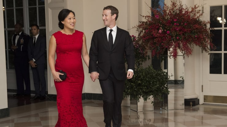 Присцилла Чан и Марк Цукерберг в Белом доме 25 сентября 2015 год
