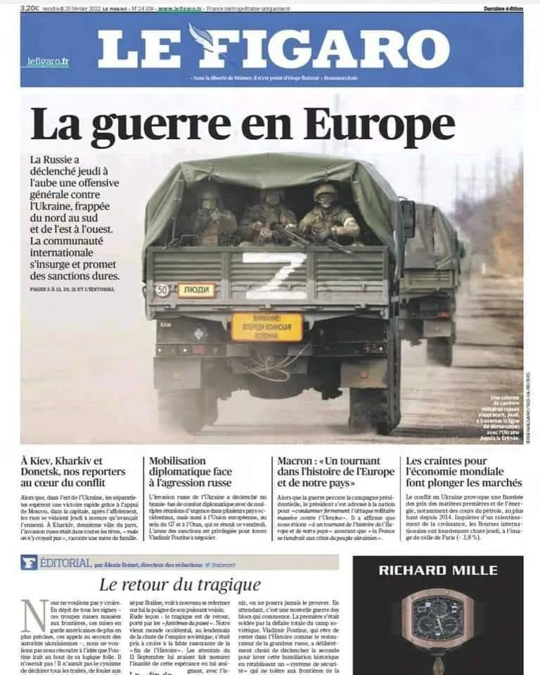 Le Figaro «Війна в Європі»