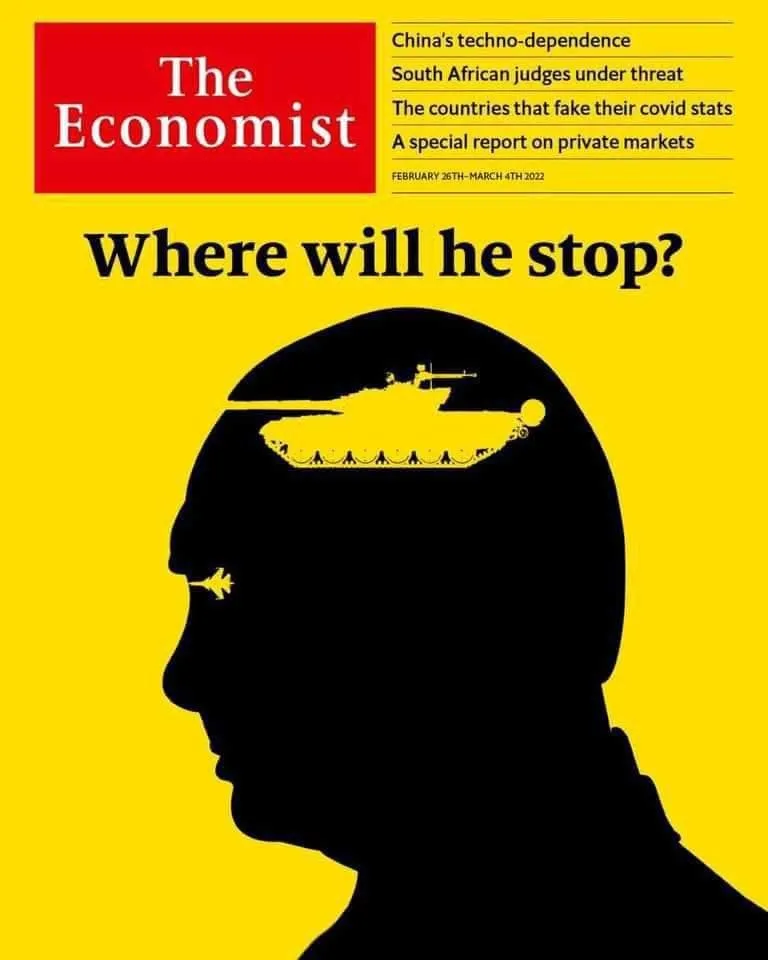 Обкладинка The Economist за 26 лютого-4 березня 2022 року