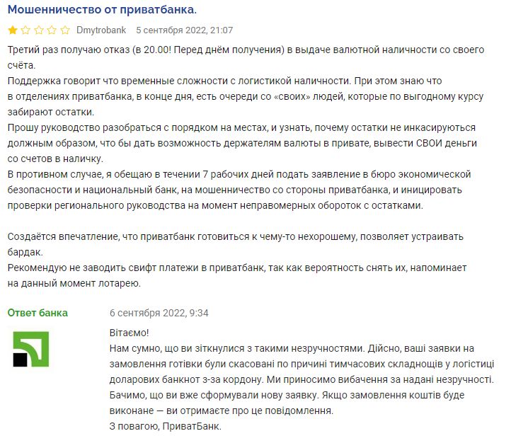 Скарги на Приват