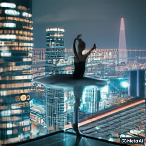 A_ballerina_performs_a_beautiful_and_difficult_dance_on_the_roof_of_a_very_tall_skyscraper