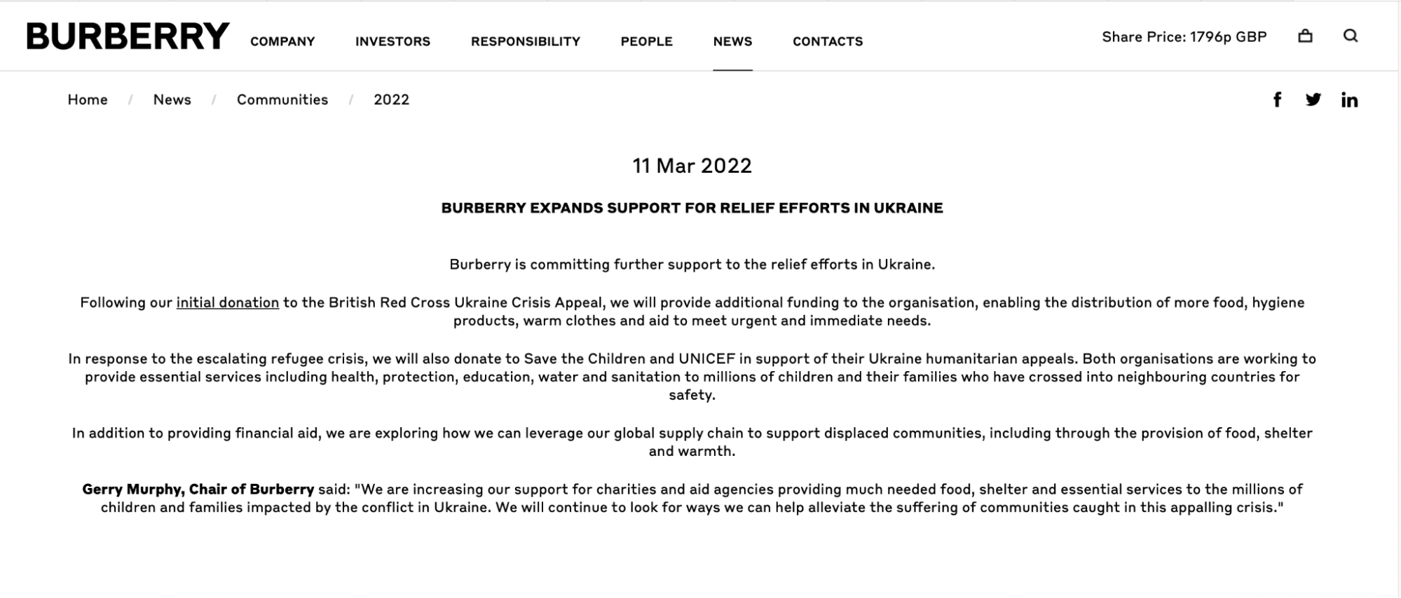 Поддержка брендами Украины в войне