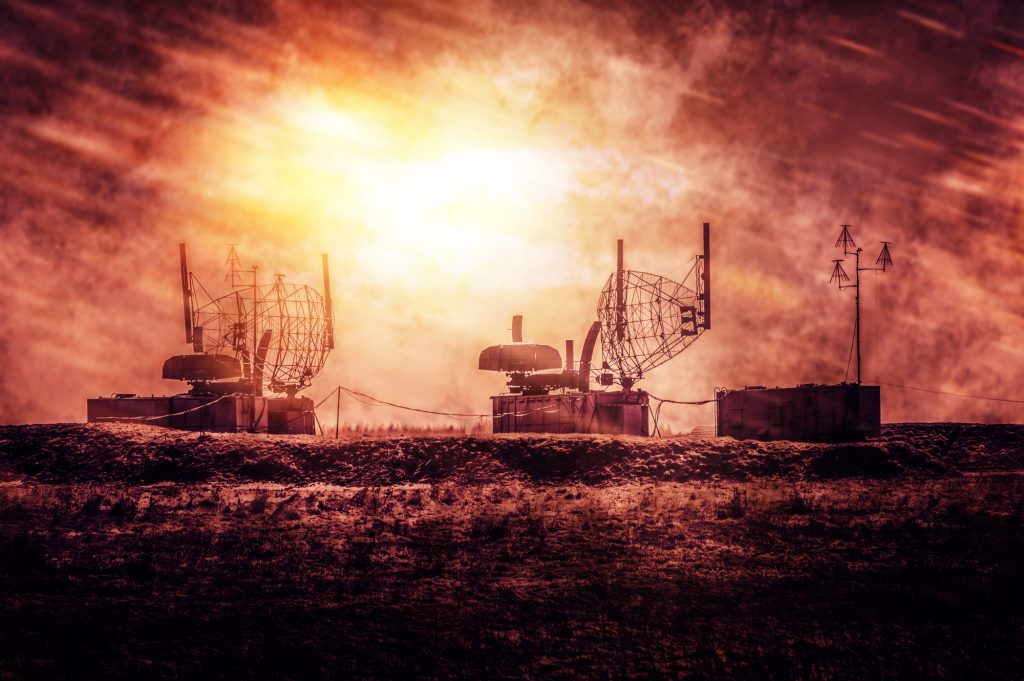 Air defense station image. National security concept. Military e