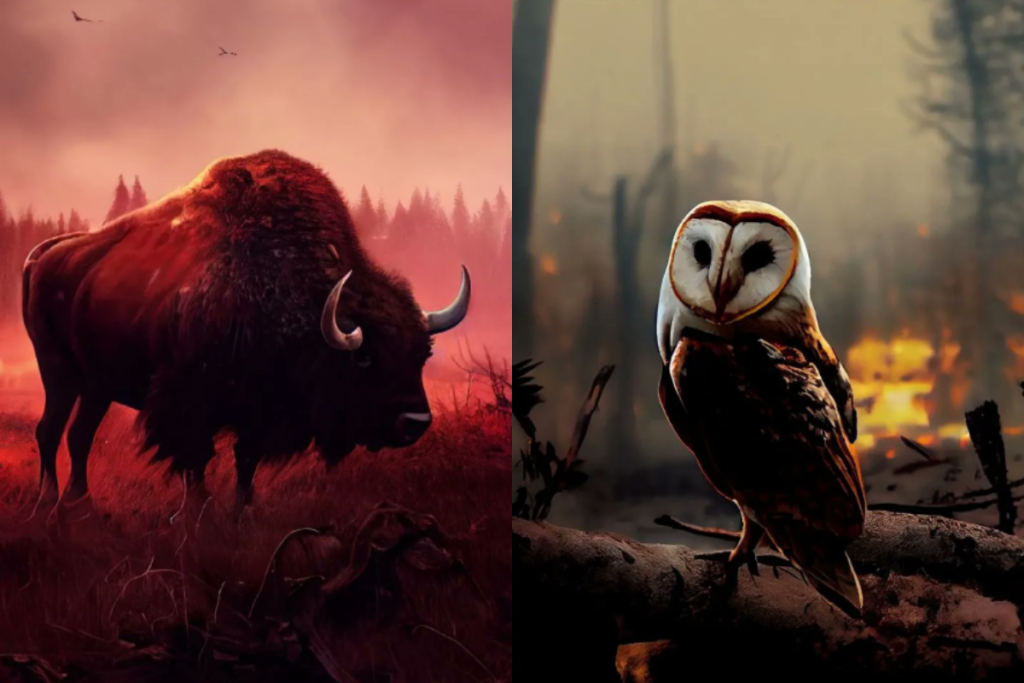 A neural network draws animals and birds on the verge of extinction