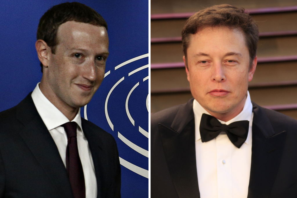 Mark Zuckerberg, Elon Musk, collage