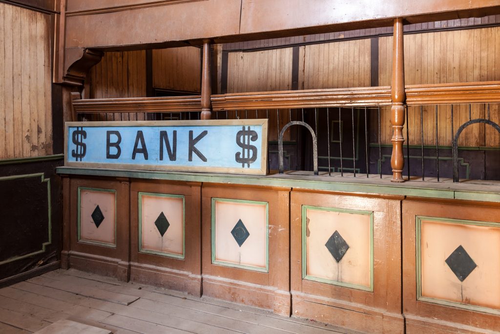 Interior of an old bank building