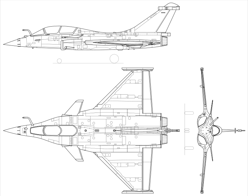 Компонування винищувача Dassault Rafale