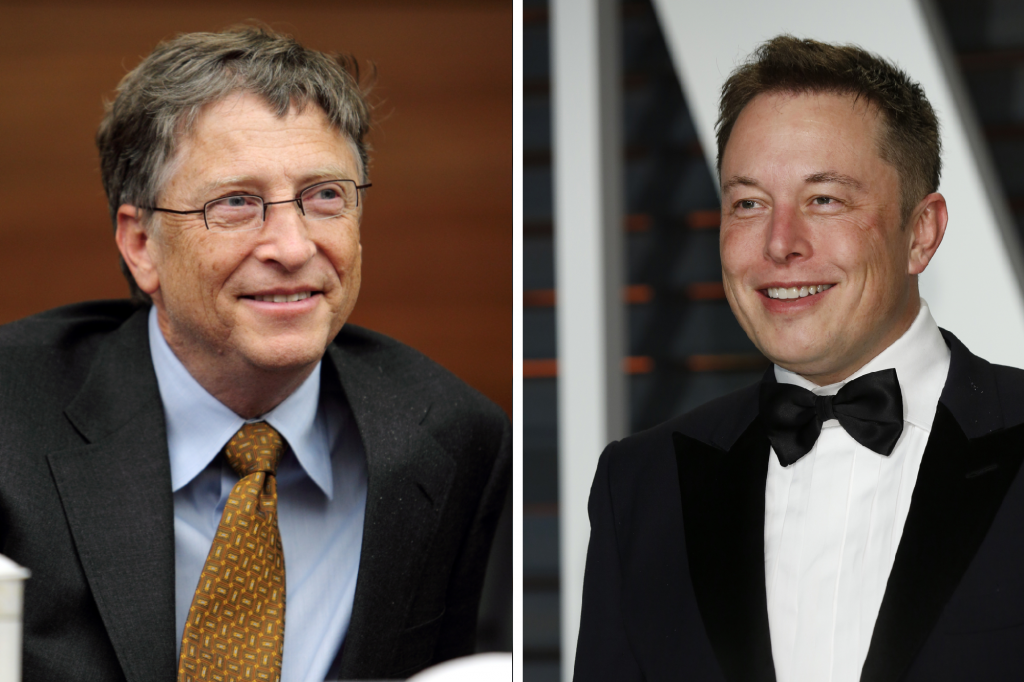 Bill Gates, Elon Musk, collage