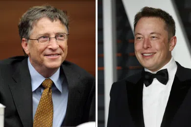 Bill Gates, Elon Musk, collage