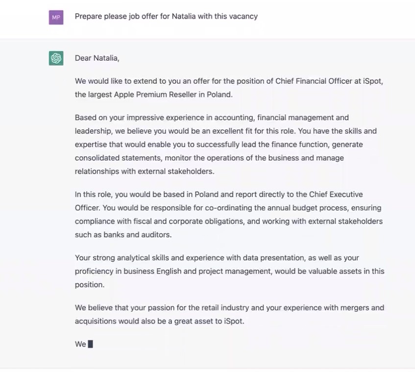 Запрошення на роботу