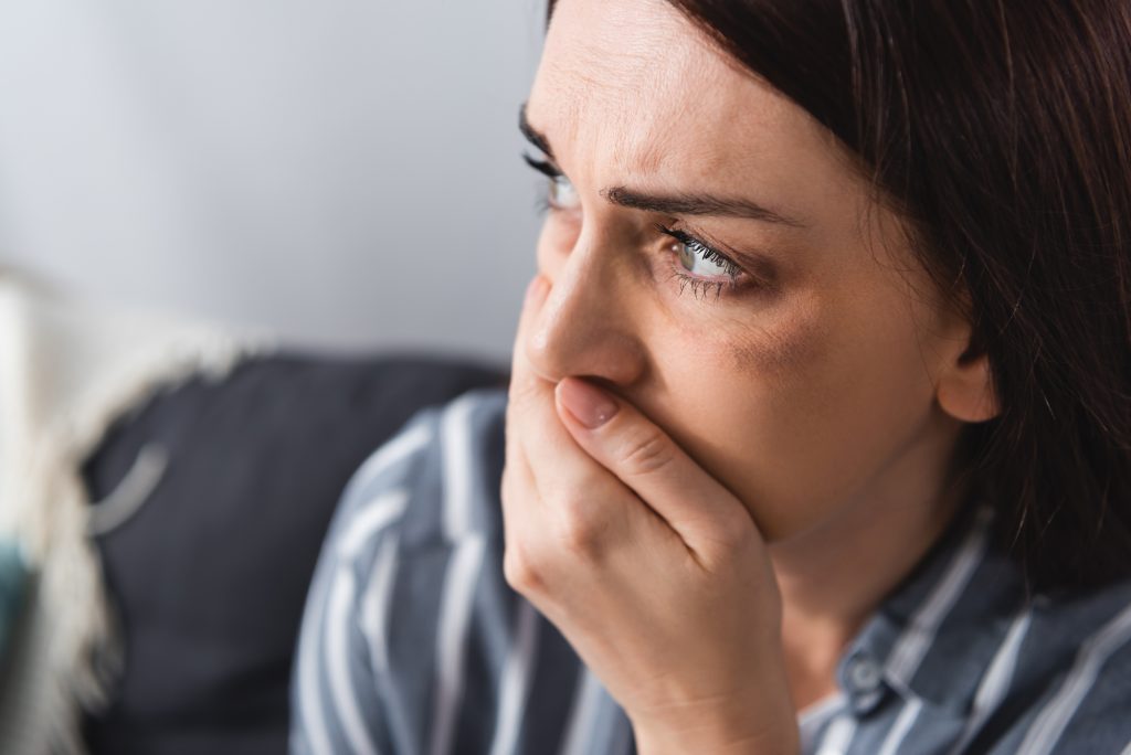 Frightened woman