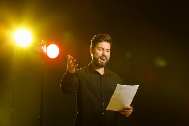 Male actor performing on stage