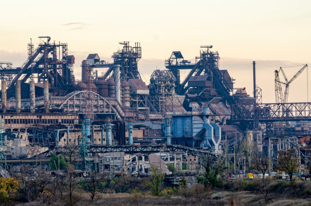 Azovstal plant destroyed during the war in Mariupol Ukraine
