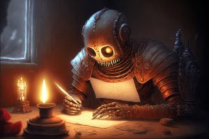 Robot writing a letter using Artificial intelligence