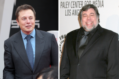 Elon Musk, Steve Wozniak, collage
