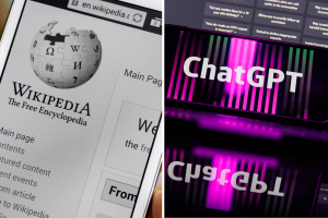 Wikipedia / ChatGPT, collage