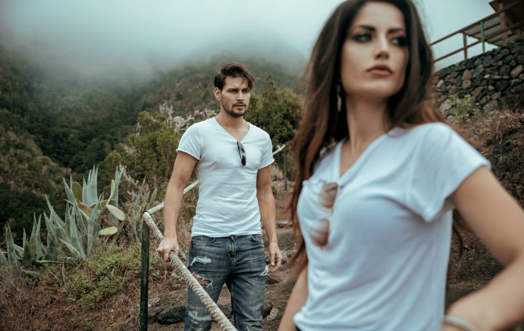 Attractive, young couple on vacation in a tropical place