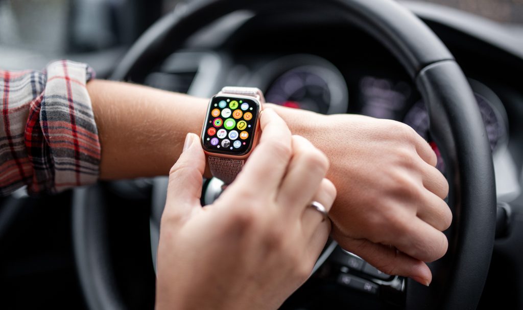 NOVA BANA, SLOVAKIA - NOV 12, 2019: New Apple Watch Series 5 on hand.