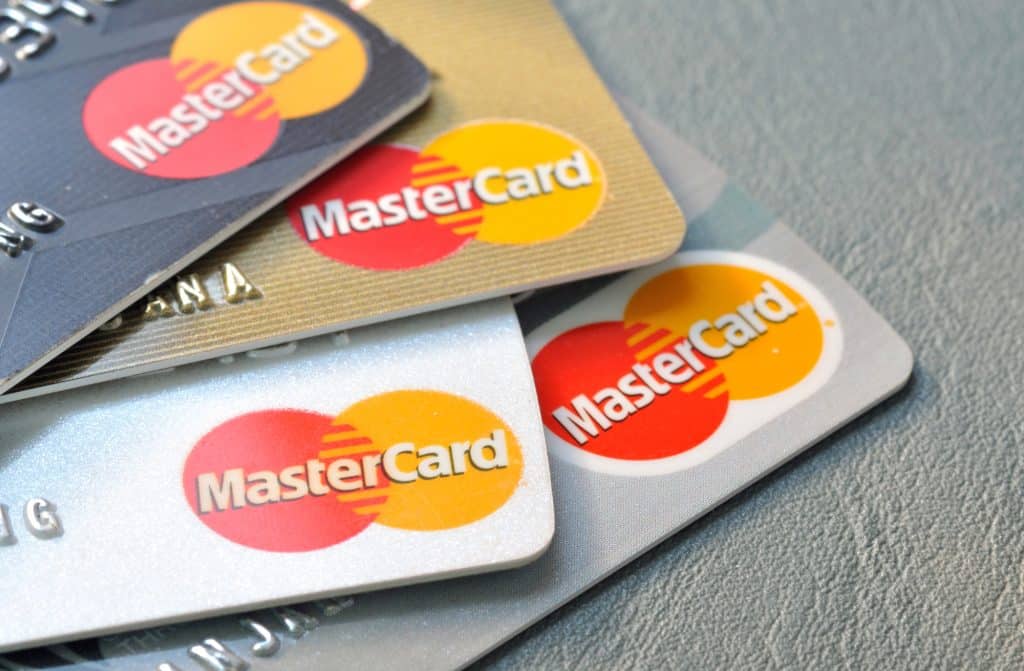 BANGKOK,THAILAND - January 28,2015: Mastercard credit cards on leather board.