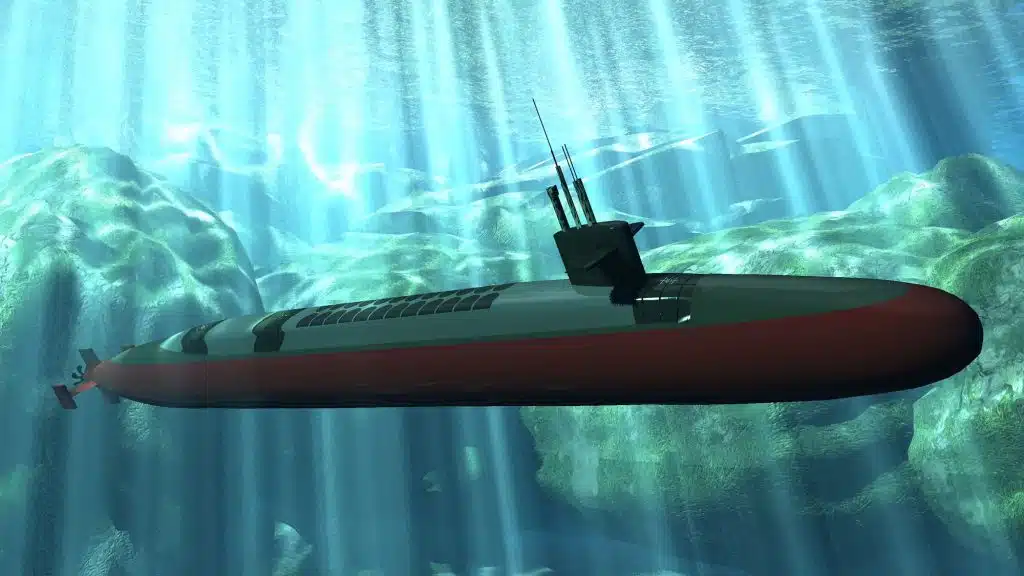 the submarine underwater