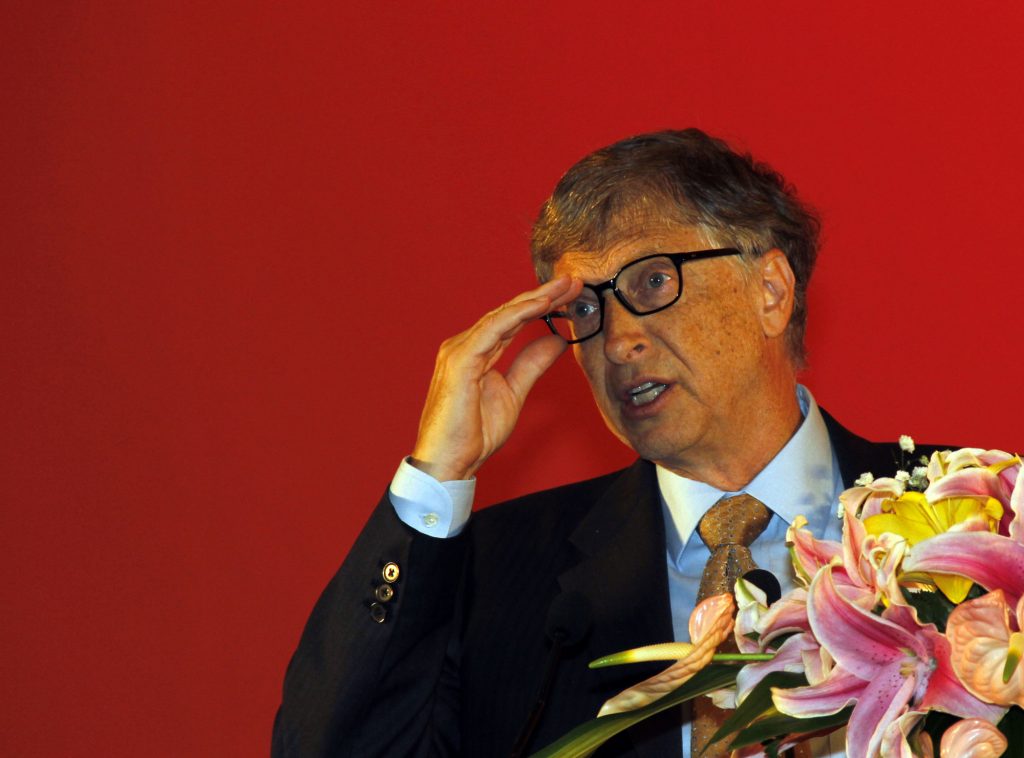 Bill Gates, co-founder of Microsoft and co-chair of the Bill & Melinda Gates Foundation, speaks at the inauguration ceremony of the China Global Philanthropy Institute and the Joint Philanthropy Education Initiative in Beijing, China, 12 November 2015. Bill Gates, Jack Ma Yun, and more than one hundred charity celebrities over the world attended the inauguration ceremony of the China Global Philanthropy Institute and the Joint Philanthropy Education Initiative in Beijing, China, 12 November 2015.