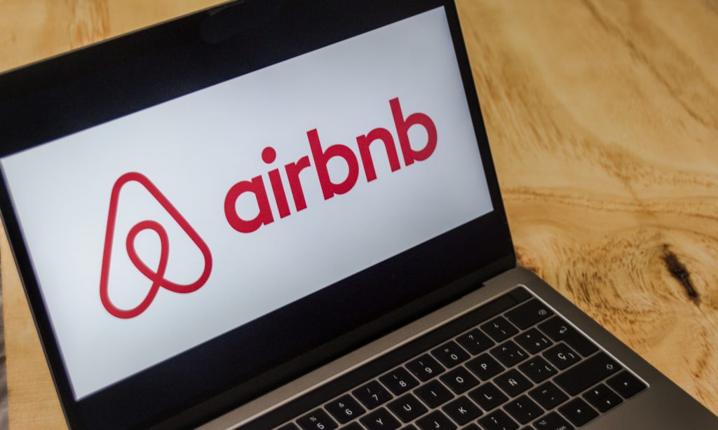 Houston, Texas / United States of America - 08/2/2019: Airbnb logo displayed on computer laptop screen