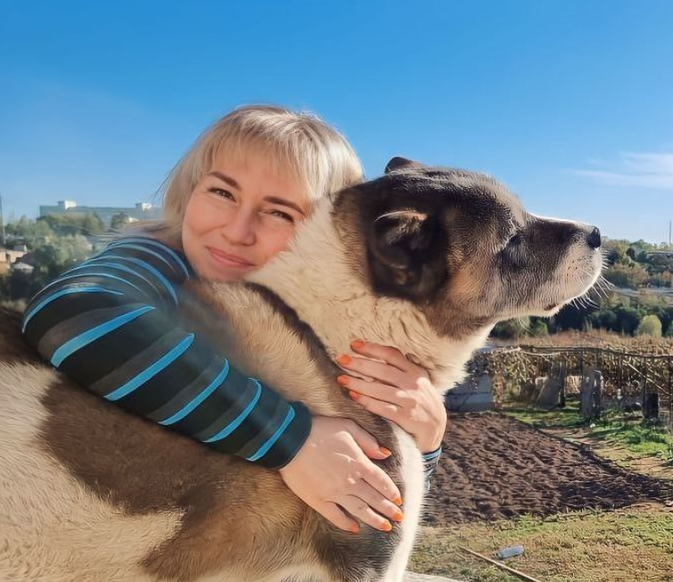 Юлия Хахина с собакой