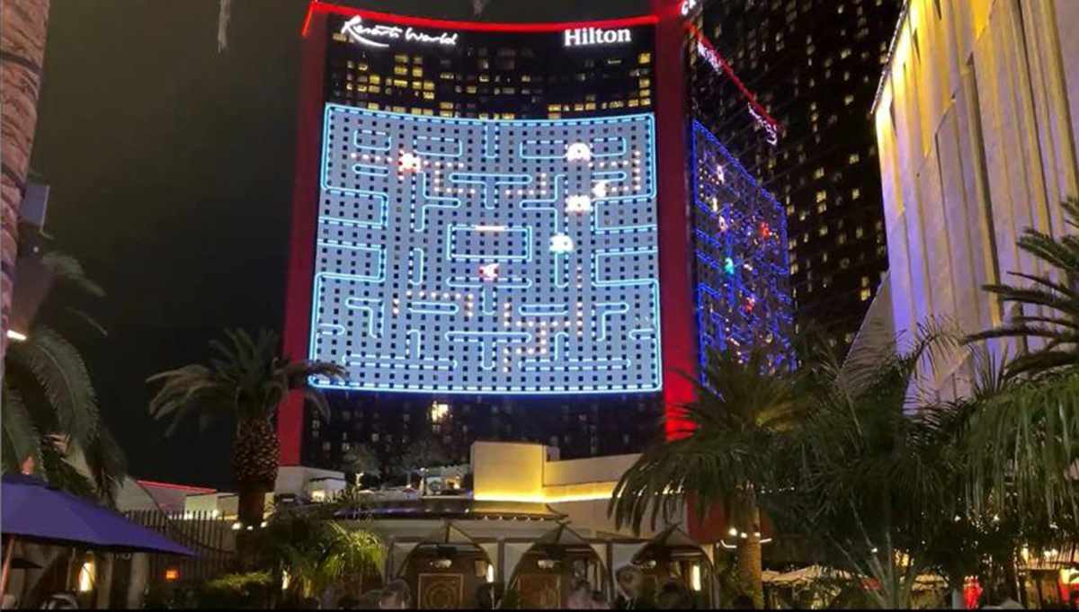 Pac-Man на фасаді Resorts World