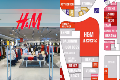 H&M, план Blockbuster Mall, колаж