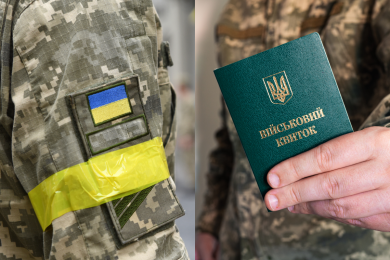 Український військовий, військовий квиток, колаж