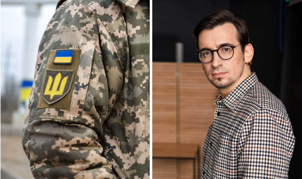 чоловік у військовій формі, чоловік у сорочці; Степан Веселовський