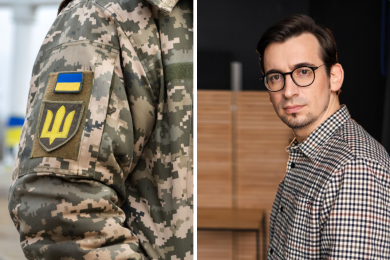 чоловік у військовій формі, чоловік у сорочці; Степан Веселовський