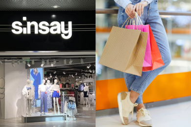 Sinsay, дівчина з пакетами