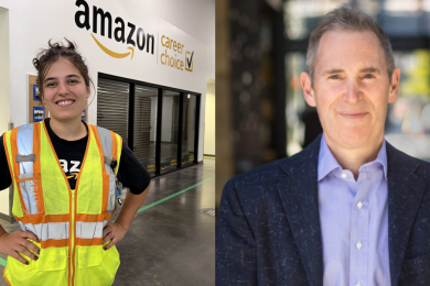 Співробітниця Amazon, Енді Джессі, колаж