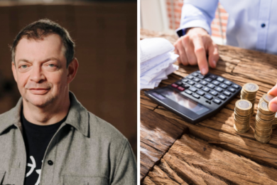 Олег Гороховський , людина рахує на калькуляторі