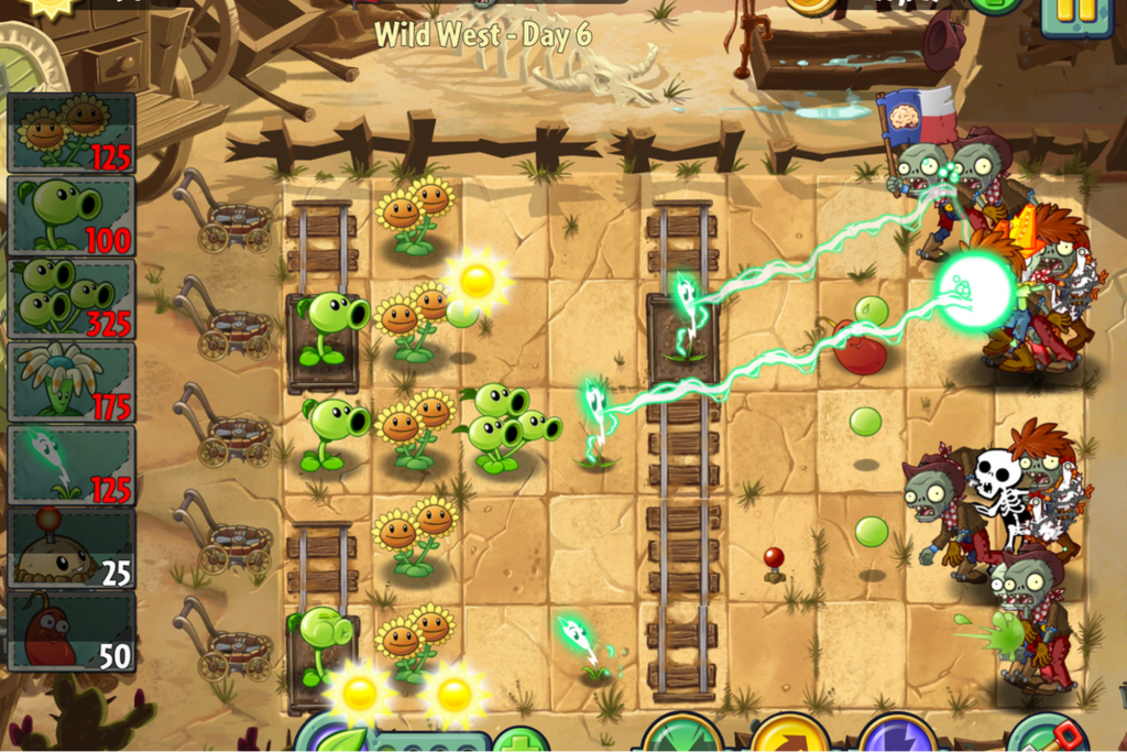 Plants vs. Zombies 2. Кадр з гри