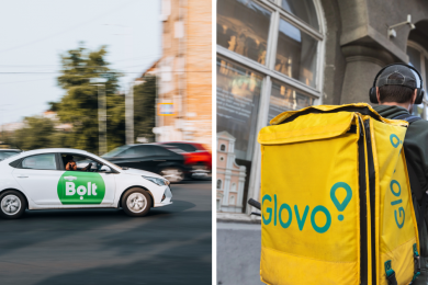 таксі Bolt, курʼєр Glovo