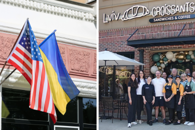 Lviv Croissants, прапор сша та україни