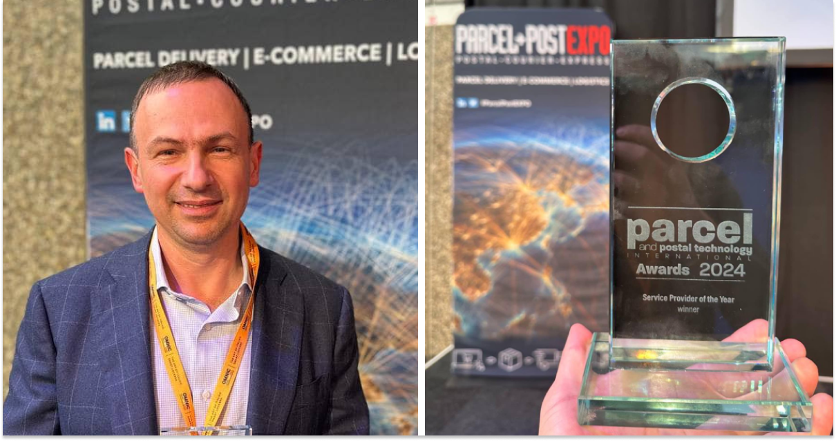 Володимир Поперешнюк, нагорода Parcel and Postal Technology Award, колаж