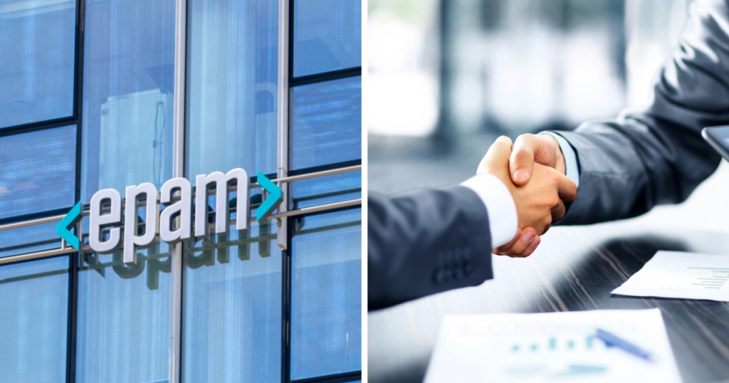 логотип EPAM, рукостискання