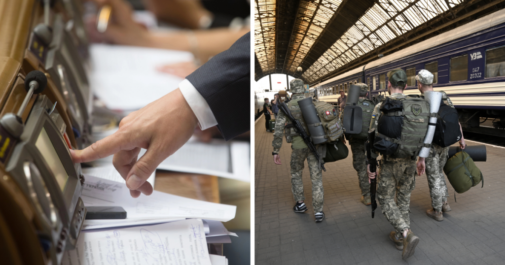 людина в костюмі голосує в парламенту, українські військові на вокзалі