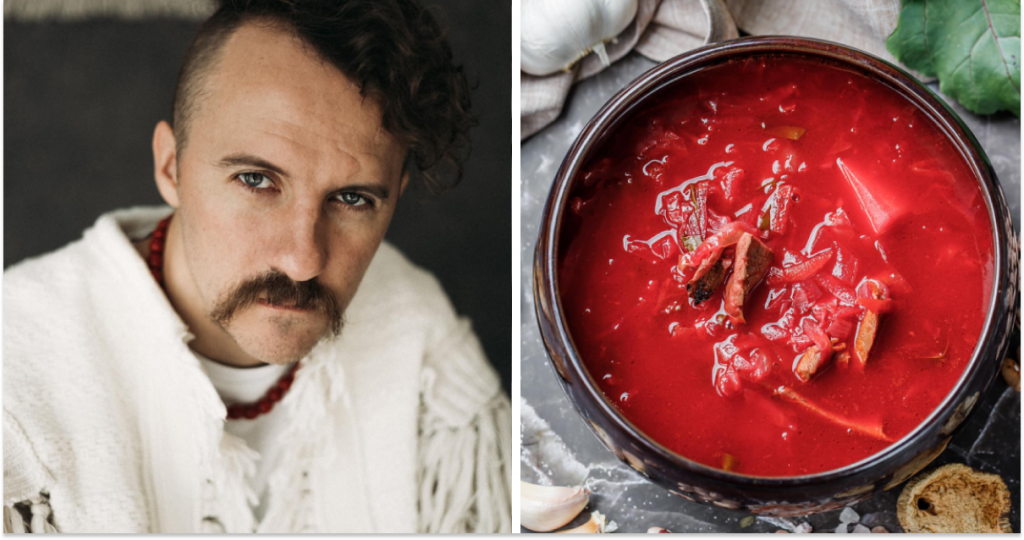 Євген Клопотенко, борщ, колаж