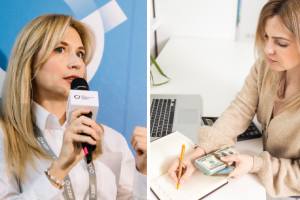 Юлія Жовтяк, жінка з грошима, колаж