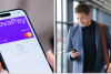 NovaPay, чоловік зі смартфоном, колаж