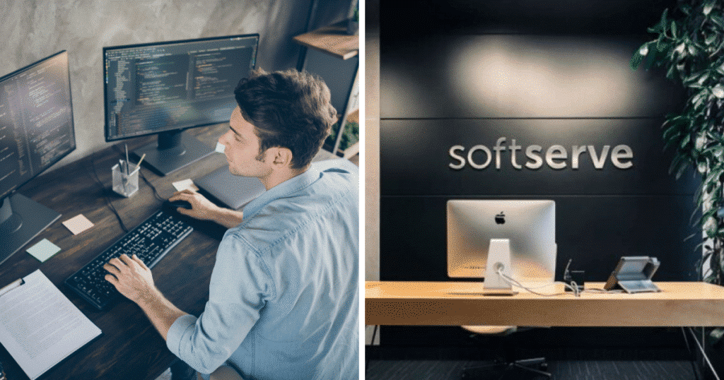програміст працює, SoftServe логотип офіс