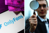 OnlyFans, чоловік зі збільшувальним склом, колаж