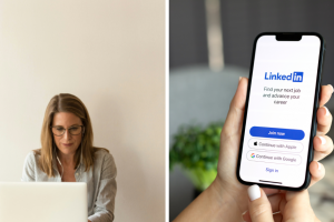 жінка працює за ноутбуком, LinkedIn