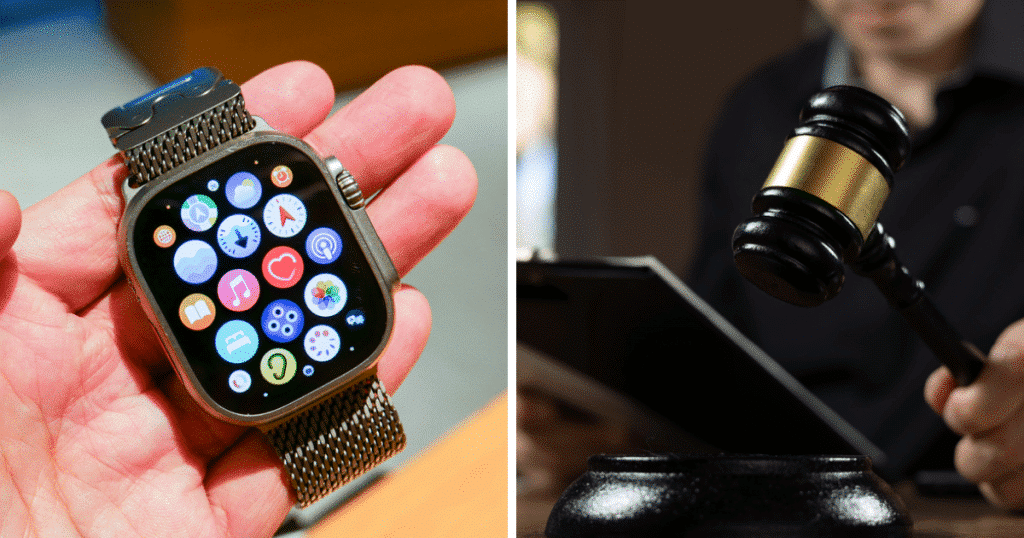 Apple Watch, судове засідання, колаж