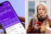 NovaPay, жінка зі смартфоном, колаж